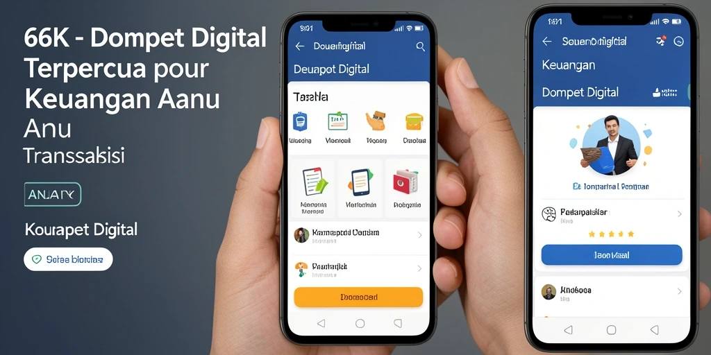 Antarmuka 66K menunjukkan kemudahan dalam transaksi Dompet Digital.