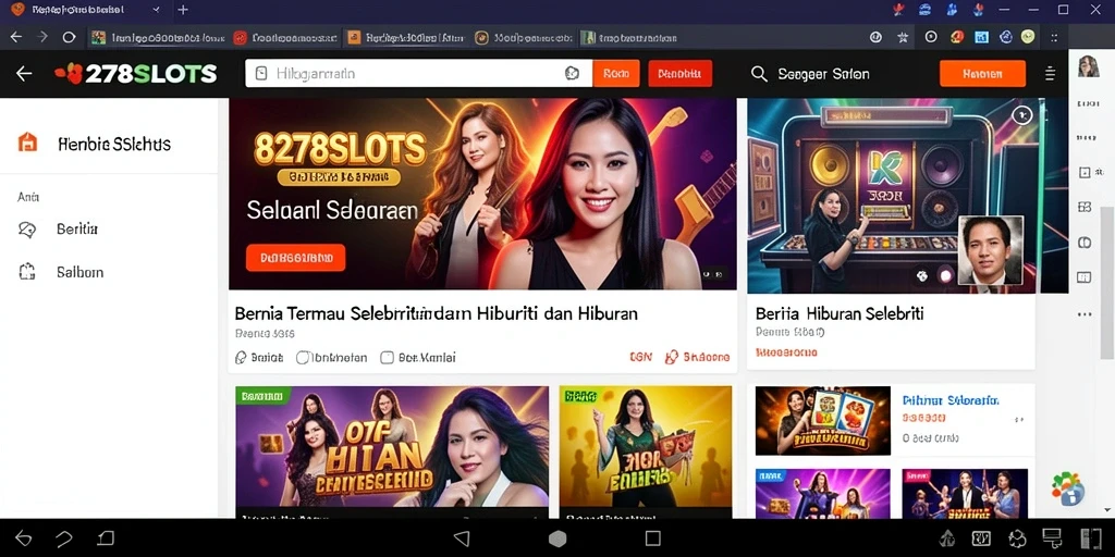 Antarmuka aplikasi 8278SLOTS yang modern dan menarik.