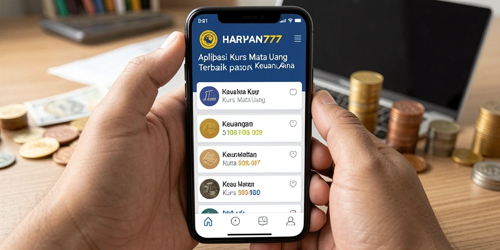 Antarmuka modern HARAPAN777 untuk konversi kurs mata uang.