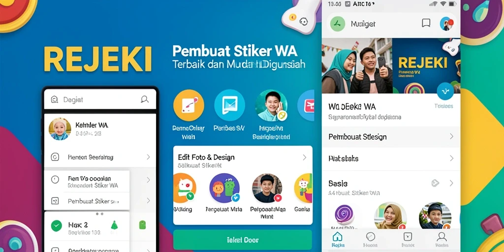Tampilan antarmuka REJEKI saat membuat stiker unik.