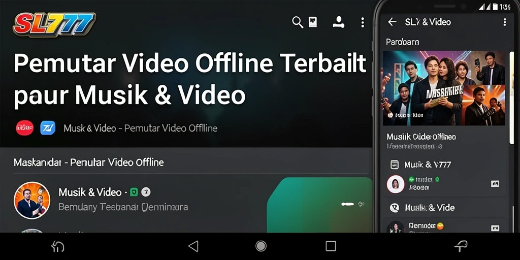 Tampilan antarmuka SL777 untuk Pemutar Video Offline yang menarik.